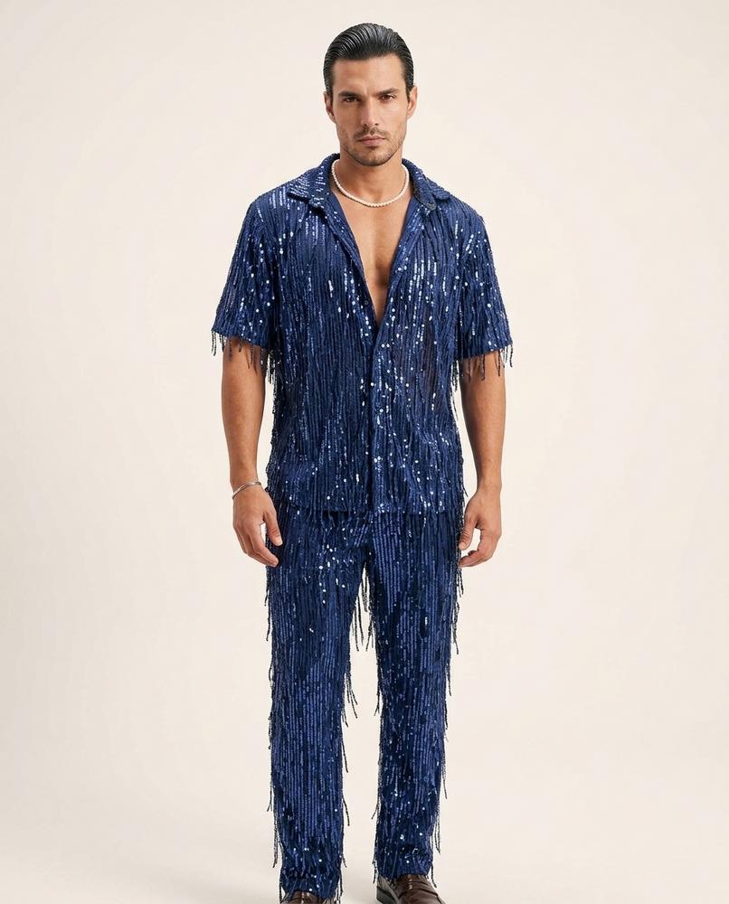 Zac & Sons - Verin | Costume homme à sequins et franges