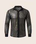 Zac & Sons - Aikak | Chemise homme transparente à sequins