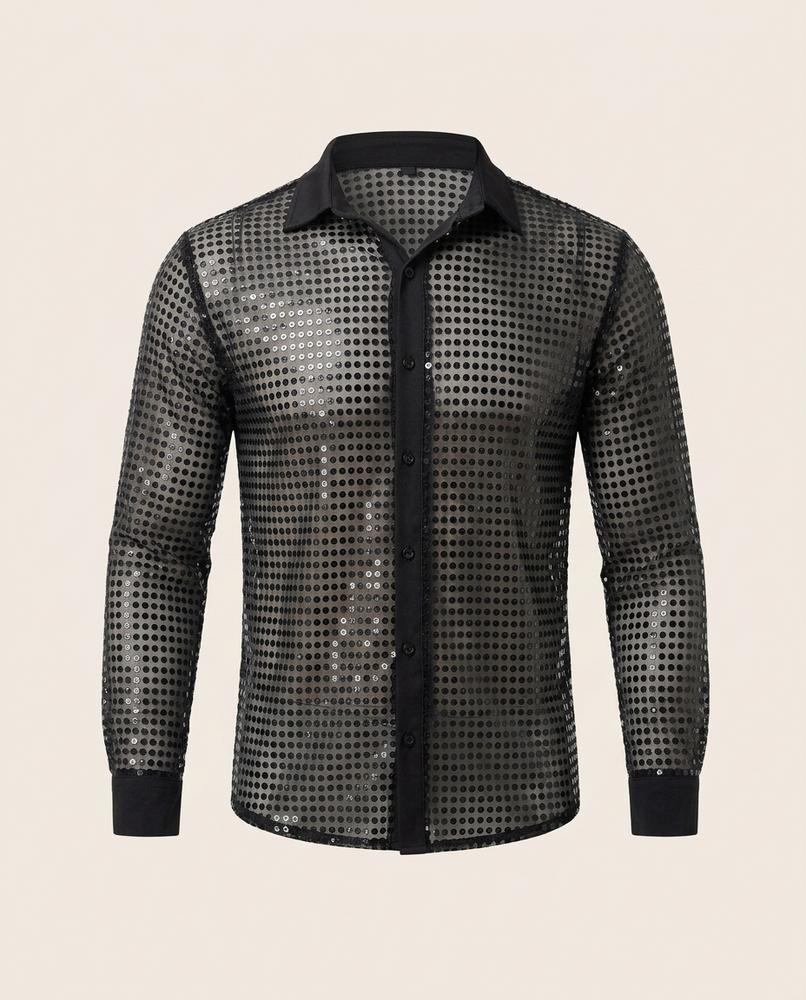 Zac & Sons - Aikak | Chemise homme transparente à sequins