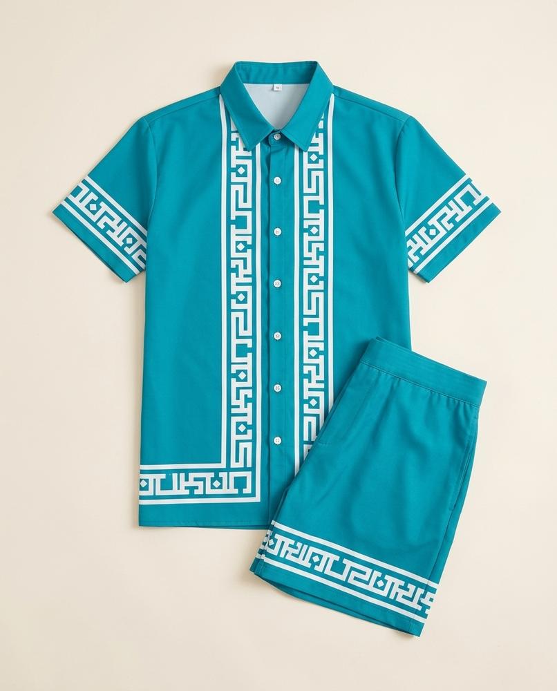 Zac & Sons - Luwom | Costume homme à manches courtes et motif géométrique